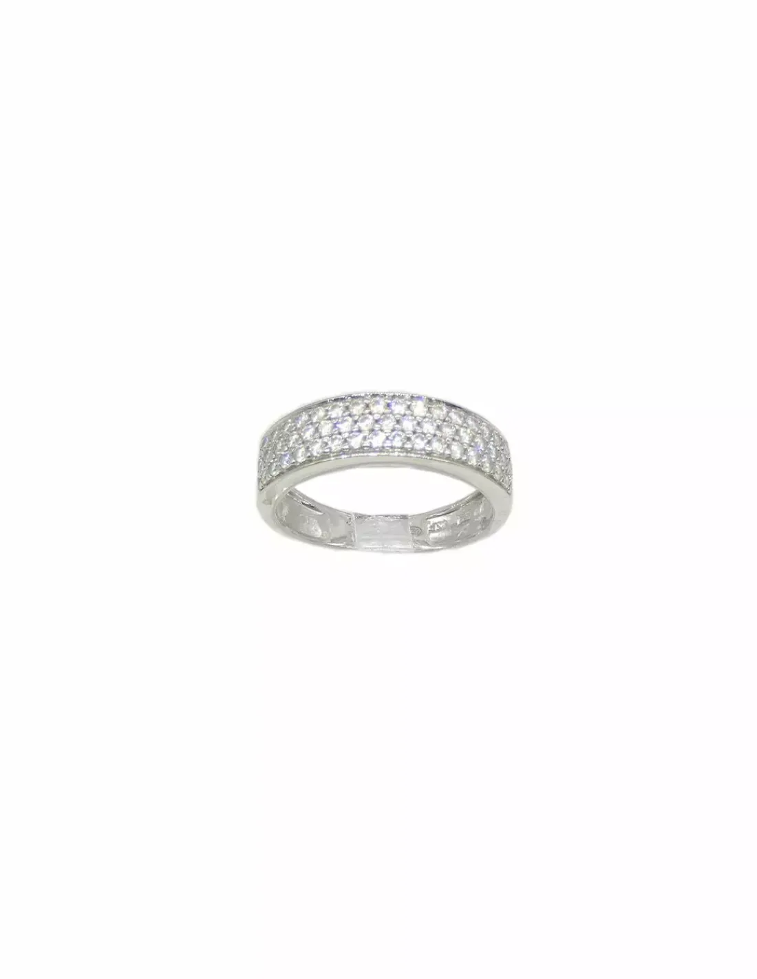 Best Sale Anillo tres filas circonitas oro blanco 18k - T.15 Anillos De Oro Blanco | Anillos De Oro