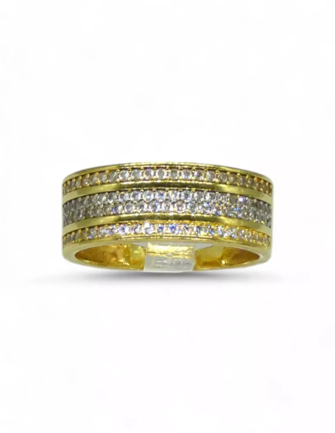 New Anillo tres filas de circonitas oro 18k - T.15 Anillos De Oro | Anillos