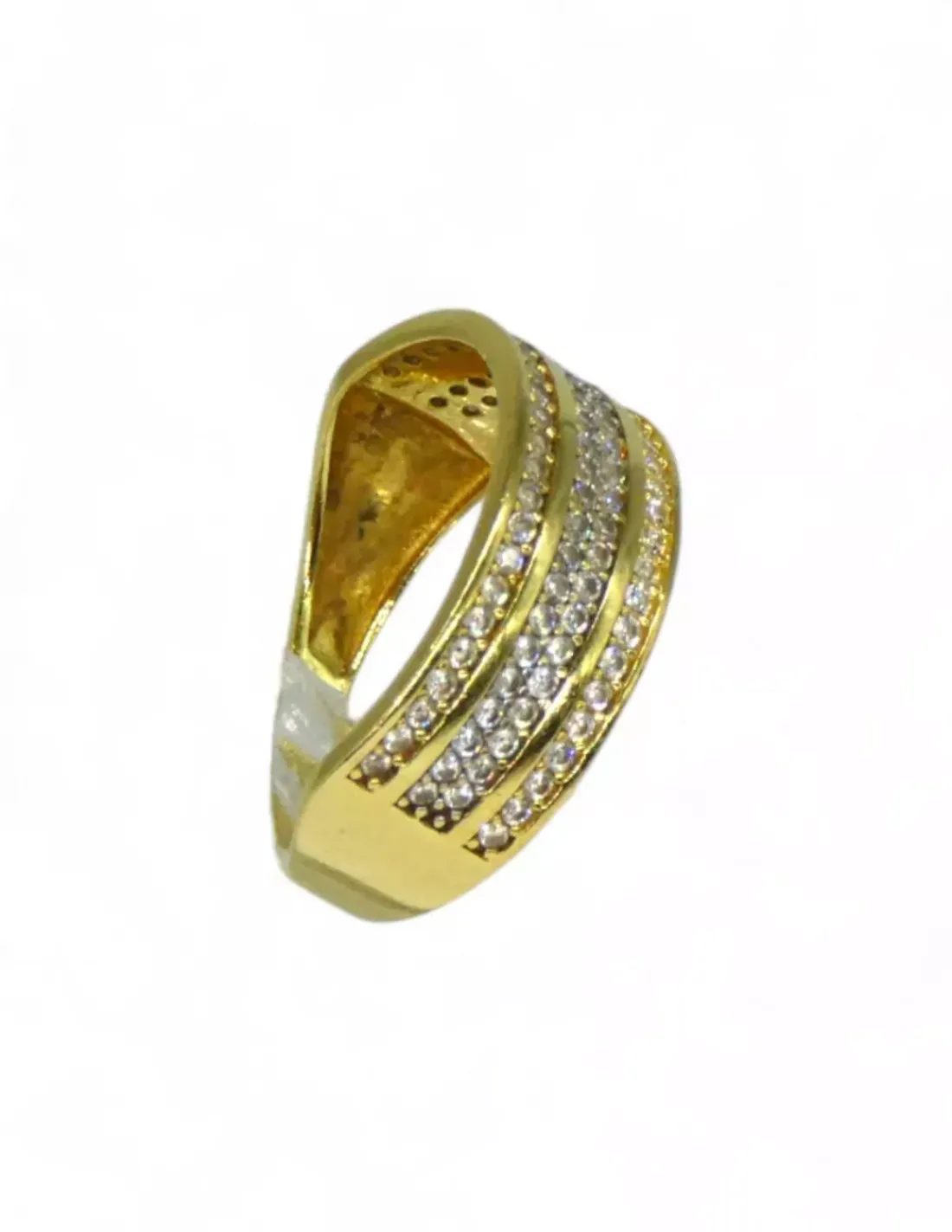 New Anillo tres filas de circonitas oro 18k - T.15 Anillos De Oro | Anillos