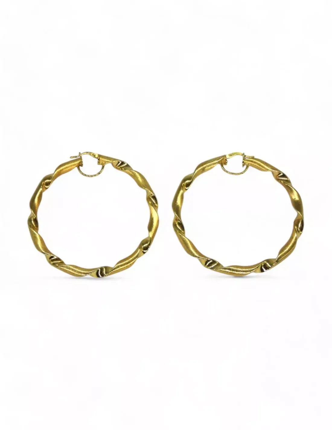 Sale Aros rizados brillo y mate oro 18k Aros De Oro