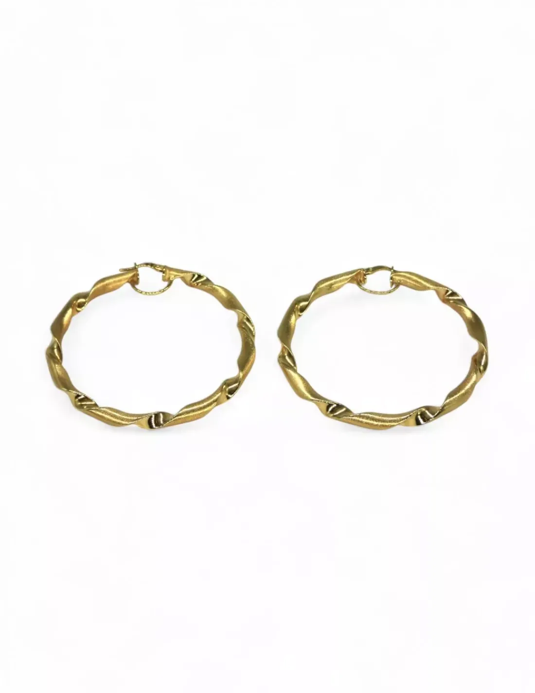 Sale Aros rizados brillo y mate oro 18k Aros De Oro