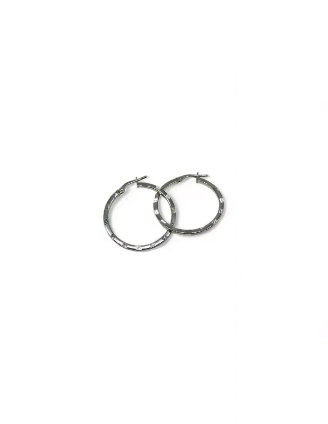 Clearance Aros tubo cuadrado tallado plata 925 rodio - 2x29mm Aros De Plata