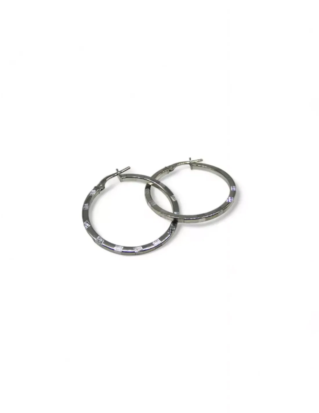 Clearance Aros tubo cuadrado tallado plata 925 rodio - 2x29mm Aros De Plata