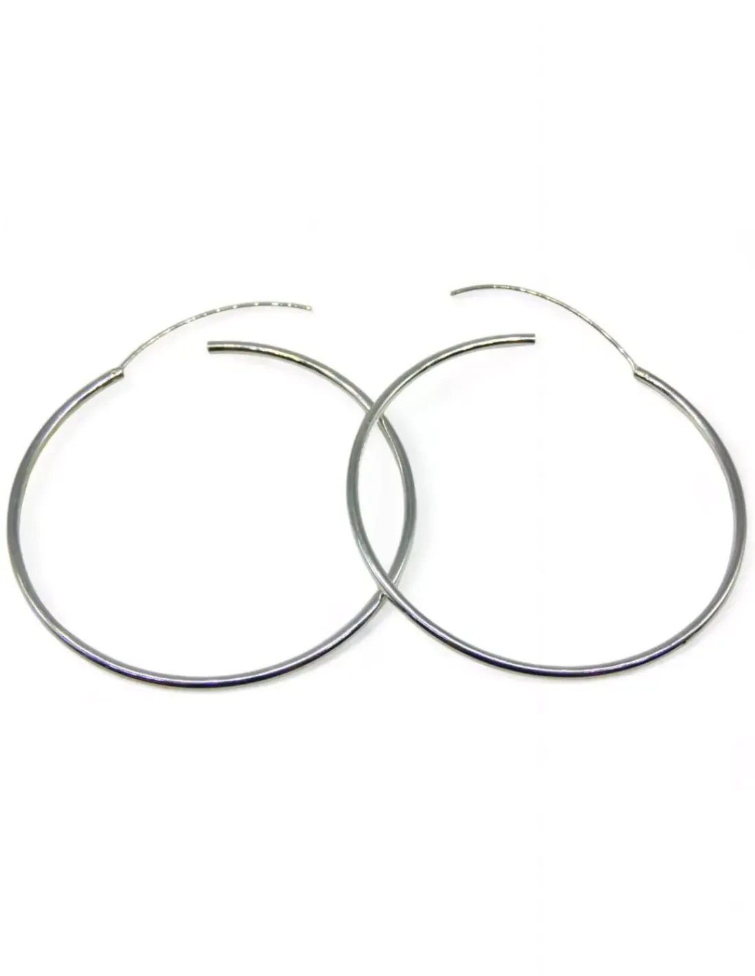 New Aros tubo 60x2mm plata 925 Aros De Plata