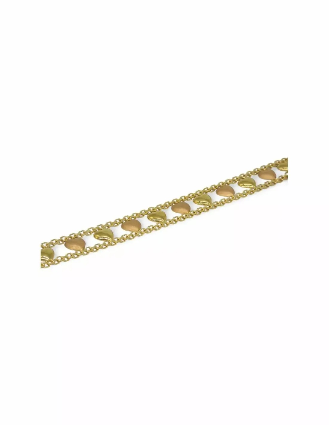 Cheap Brazalete corazones oro bicolor 18k - 16.5cm Pulseras De Plata | Pulseras De Oro