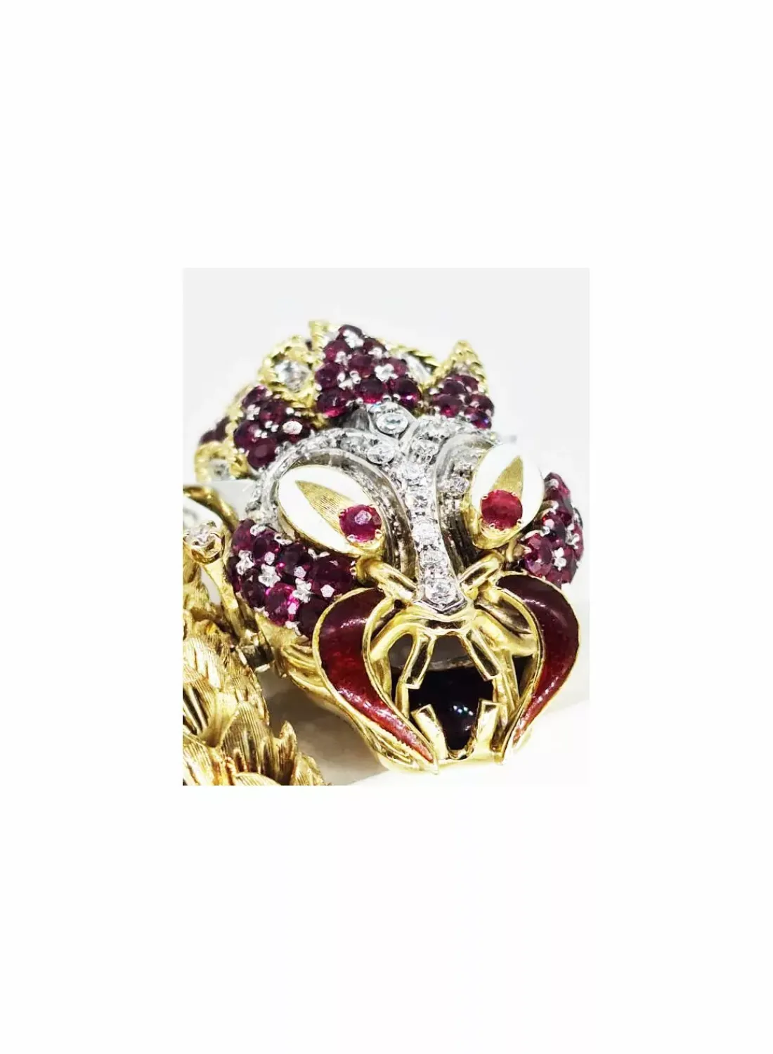 Online Brazalete dragón con rubíes y diamantes oro 18k Pulseras Con Brillantes | Pulseras De Plata