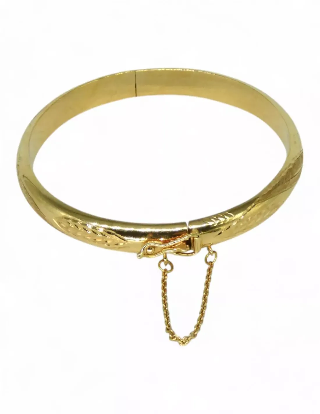 Shop Caña labrada cadena seguridad oro 18K - 6,1cm Cañas | Pulseras De Plata