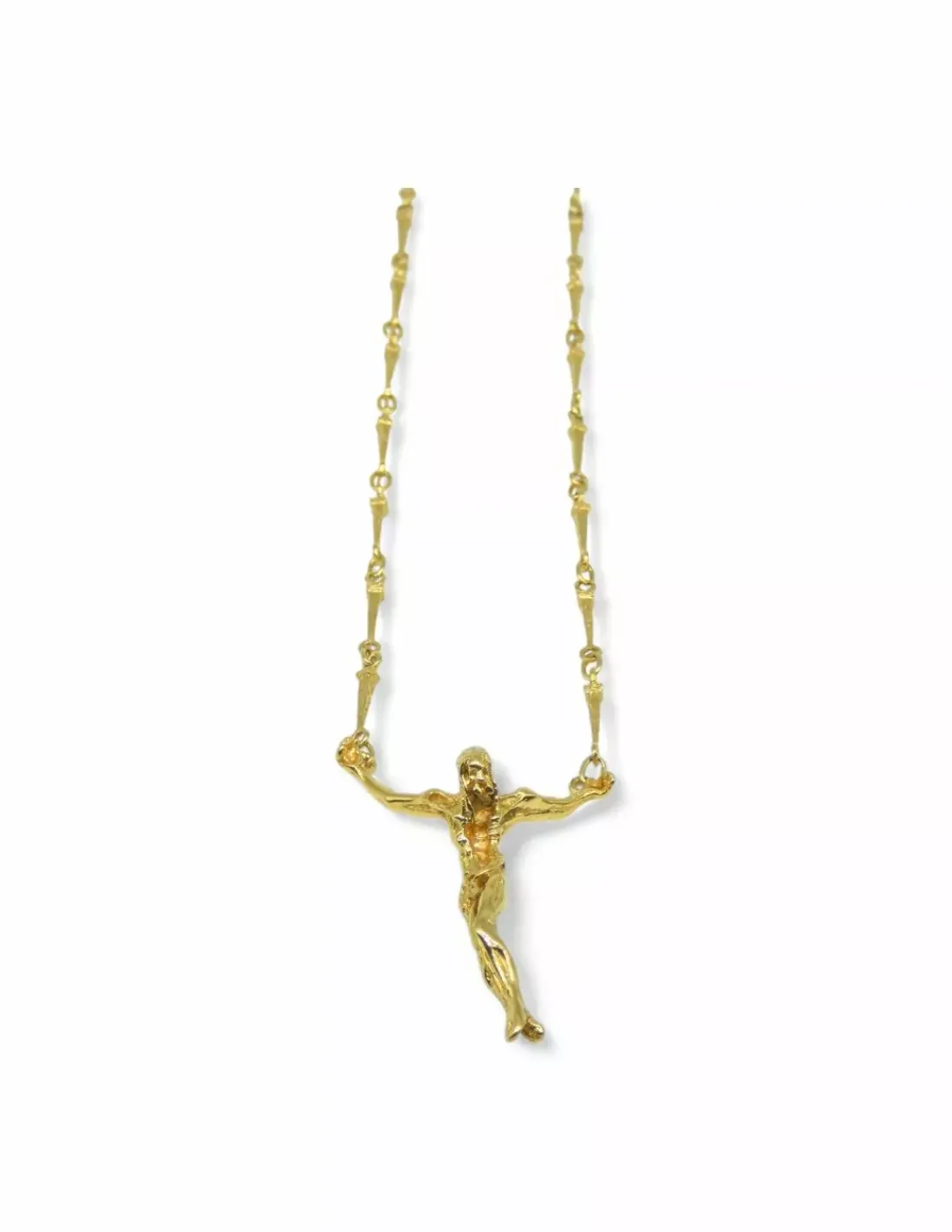 Cheap Cadena de clavos con Cristo Dalí oro 18k - 48cm Cadenas De Oro | Colgante De Cristo