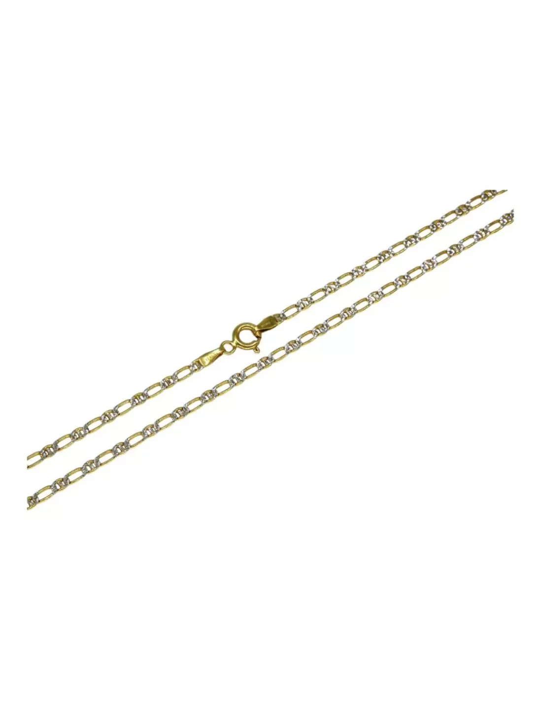 Best Sale Cadena eslabón plano oro bicolor 18k - 40x0.3cm Cadenas De Oro