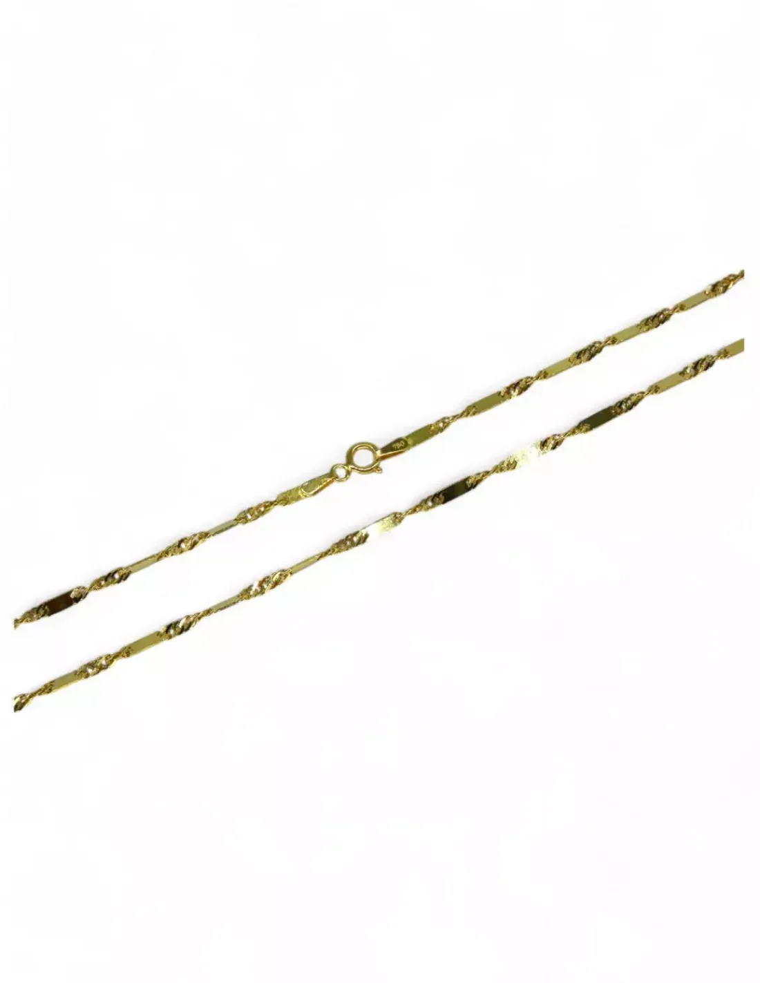 Shop Cadena eslabón Singapur y barra oro 18k - 50cm Gargantillas De Oro | Cadenas De Oro