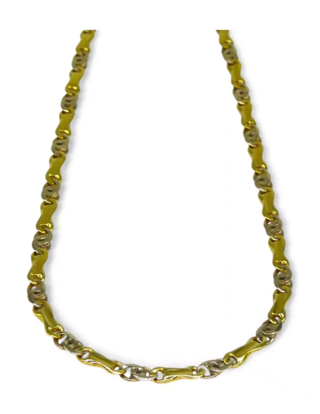 Discount Cadena italiana plana oro bicolor 18k - 60x0.4cm Cadenas De Oro
