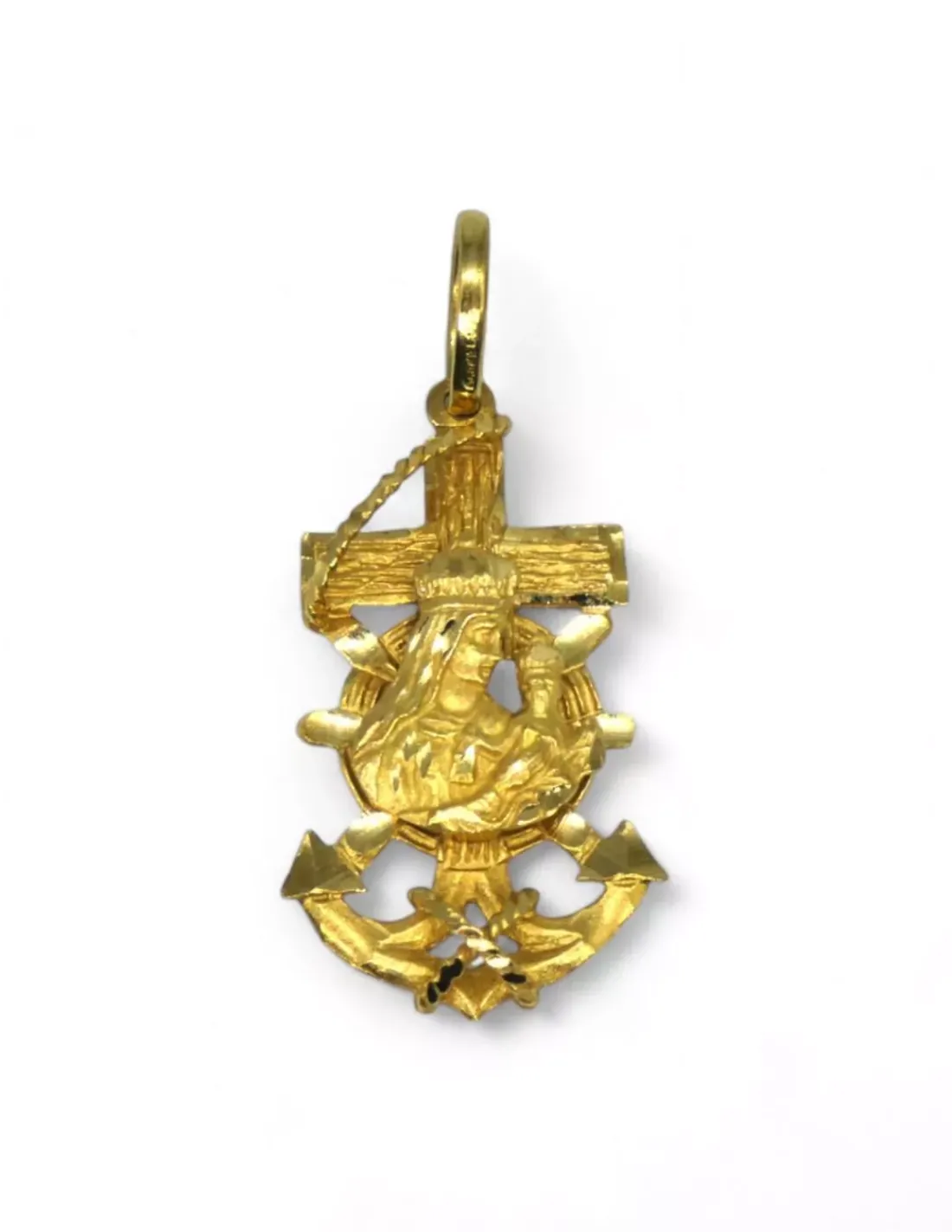 Best Sale Colgante ancla marinera Virgen del Carmen oro 18k Medalla De La Virgen | Colgante Con La Virgen