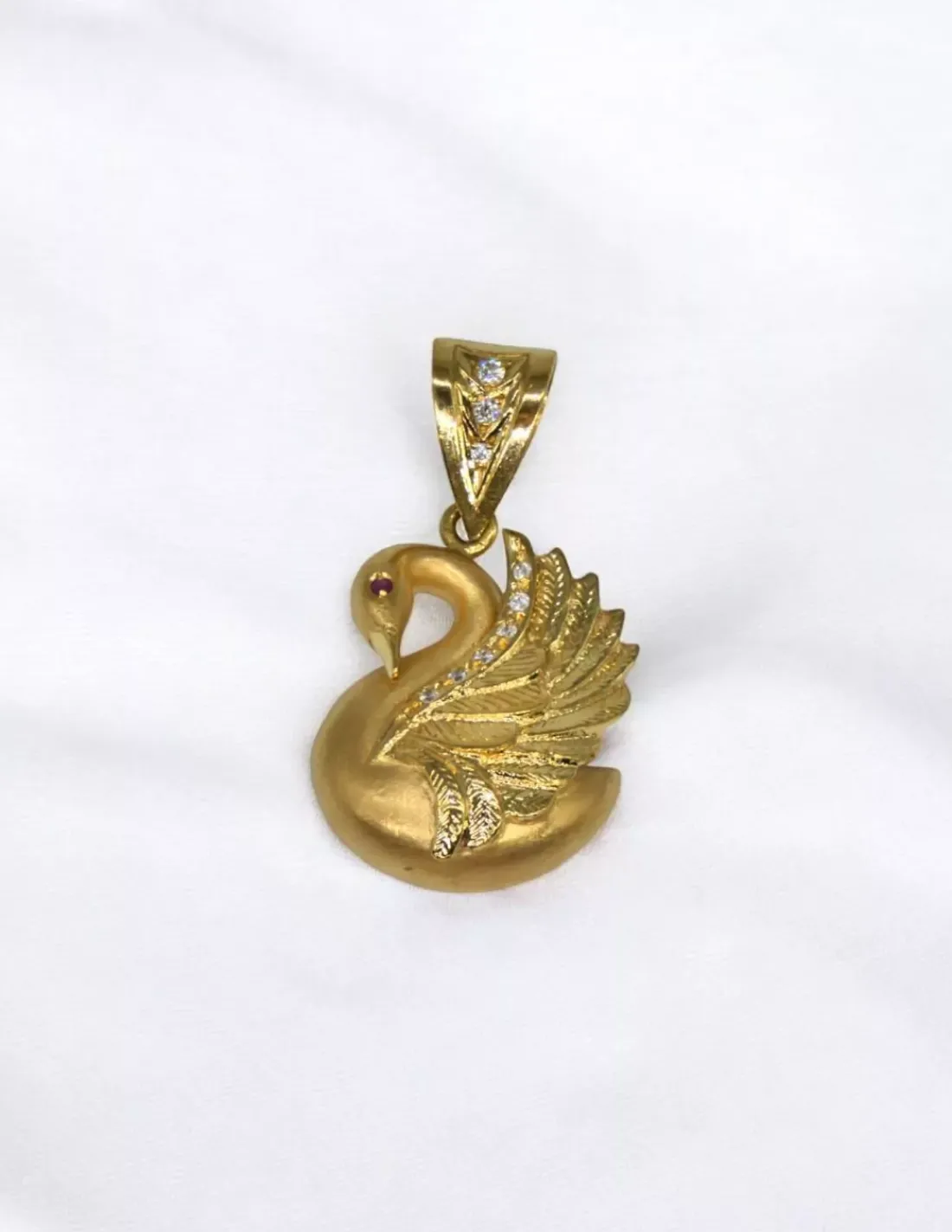 Sale Colgante cisne mate brillo y circonitas oro 18k Colgante De Animales