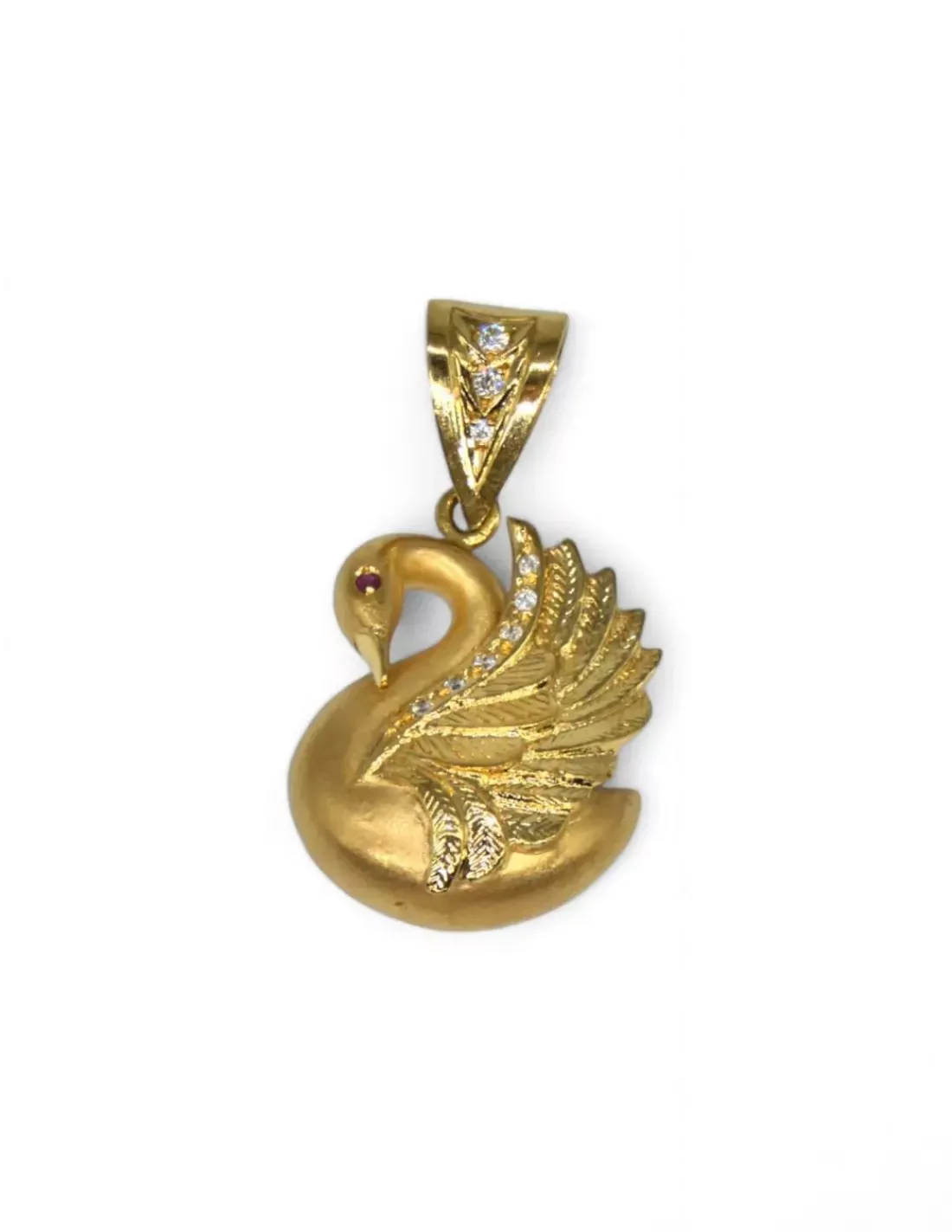 Sale Colgante cisne mate brillo y circonitas oro 18k Colgante De Animales