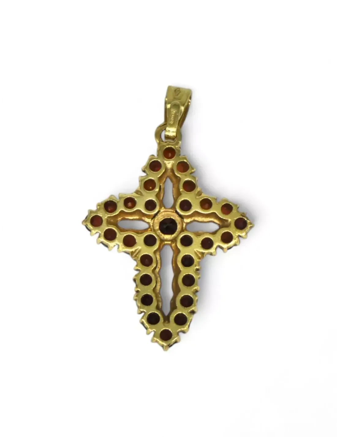 Flash Sale Colgante cruz con circonitas granates oro 18k Cruces Especiales