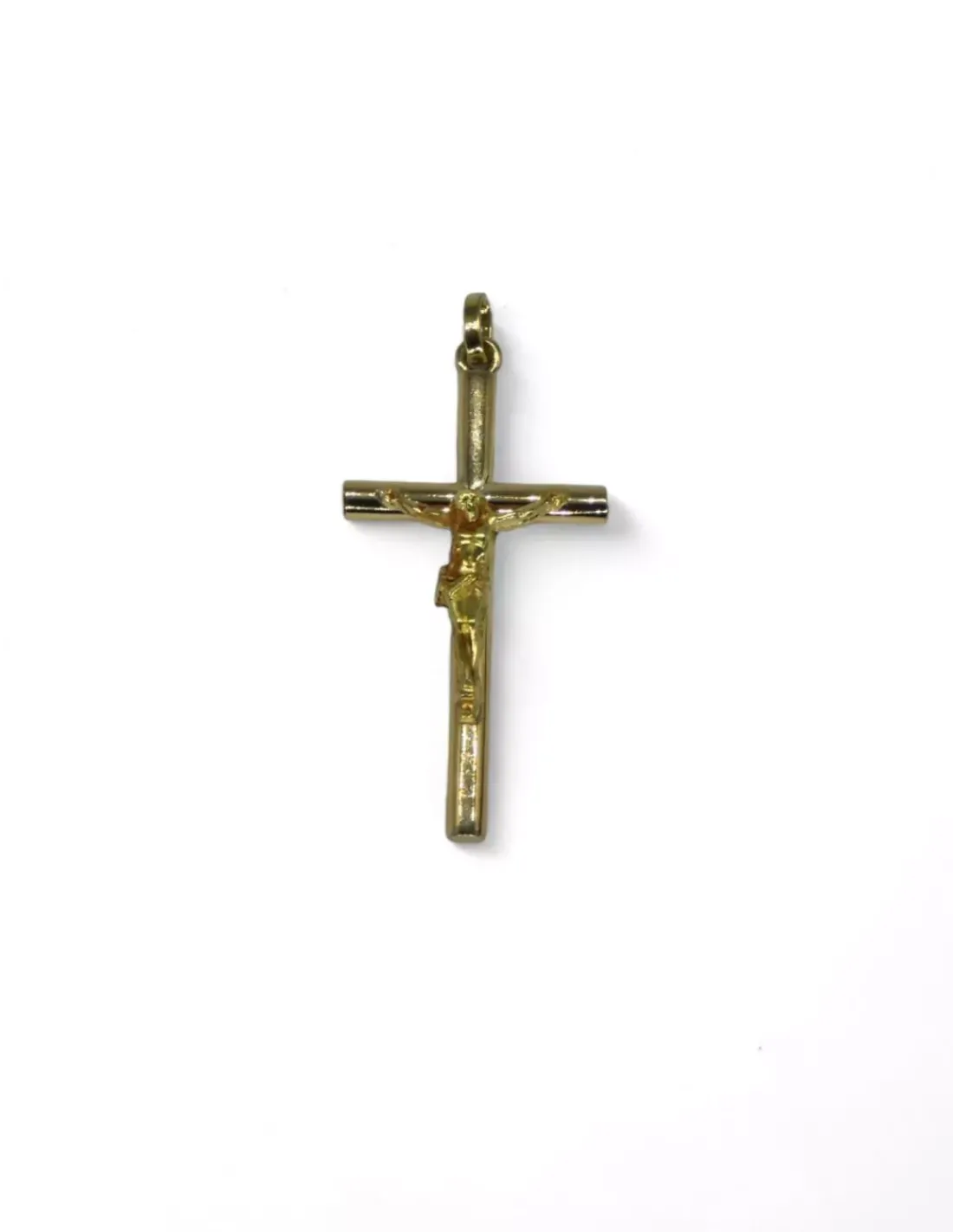 Sale Colgante cruz con cristo redonda oro 18k Crucifijo