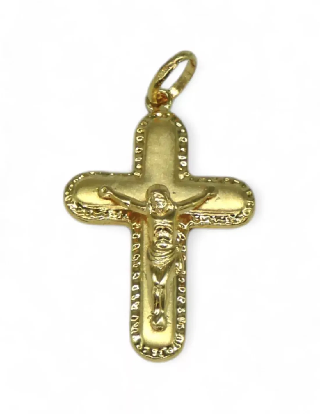 Cheap Colgante cruz satinada con cristo oro 18k Crucifijo