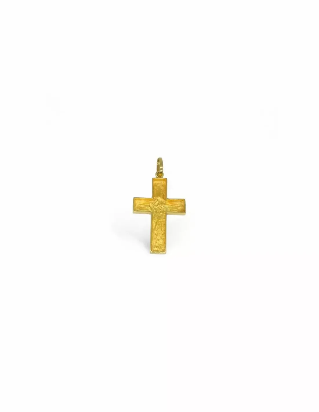 Shop Colgante cruz satinada labrada hueca oro 18k Medalla De Cristo | Colgante De Cristo