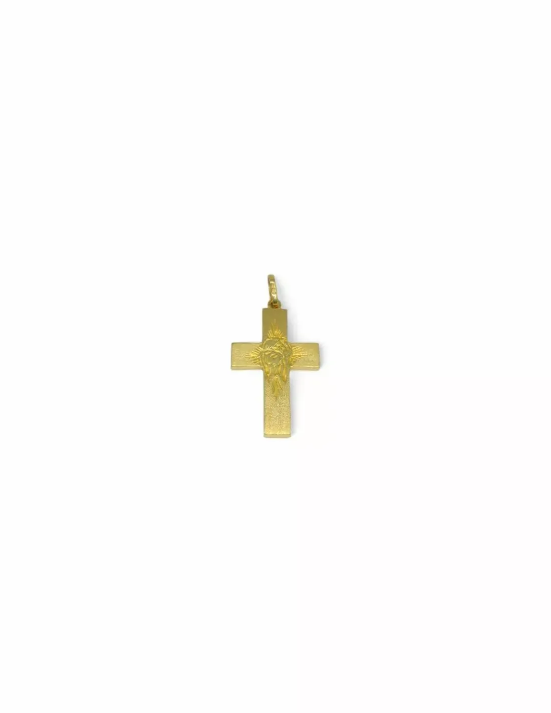 Shop Colgante cruz satinada labrada hueca oro 18k Medalla De Cristo | Colgante De Cristo