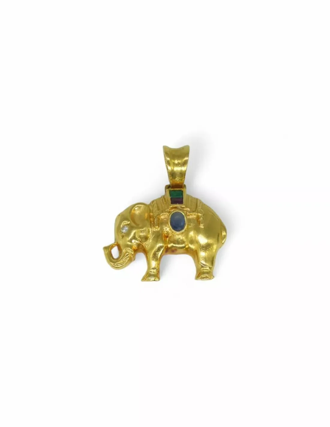 Shop Colgante de elefante con circonitas de colores oro 18k Colgante De Animales
