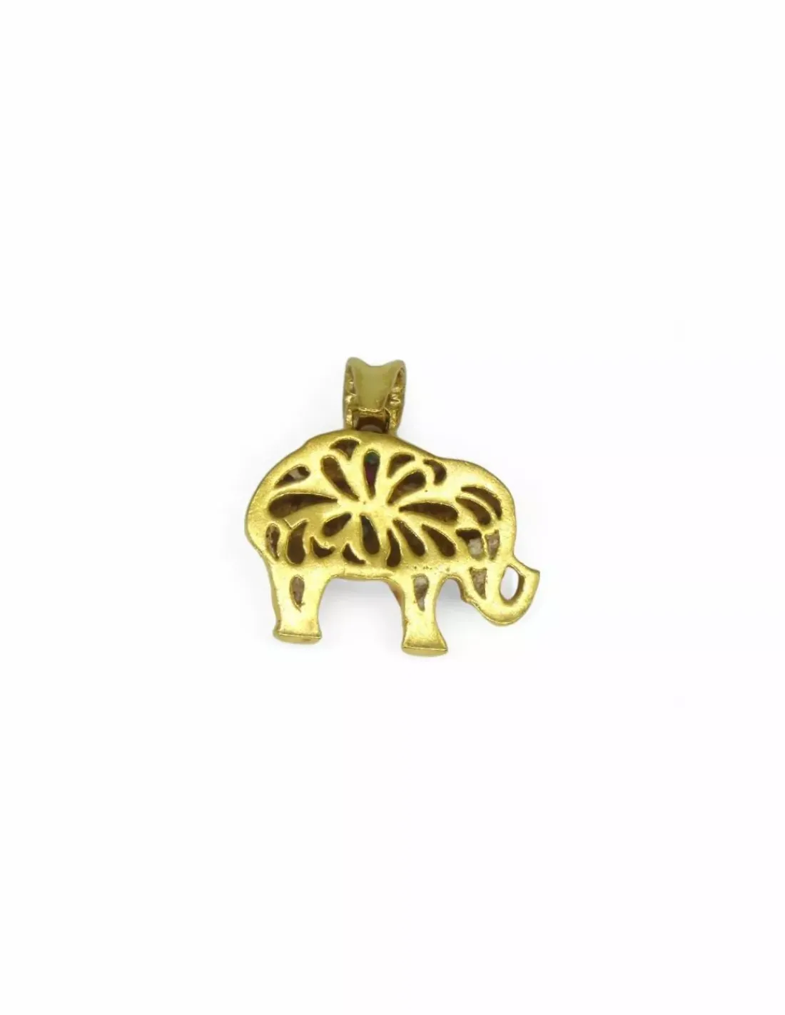 Shop Colgante de elefante con circonitas de colores oro 18k Colgante De Animales