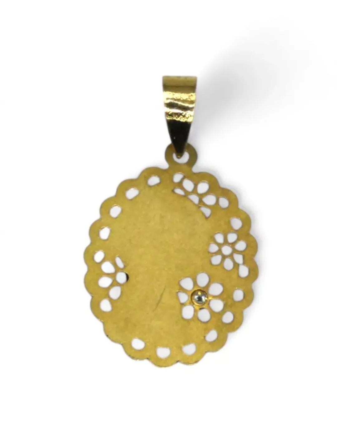 Flash Sale Colgante medalla virgen niña calada oro bicolor 18k Medalla De La Virgen | Colgante Con La Virgen