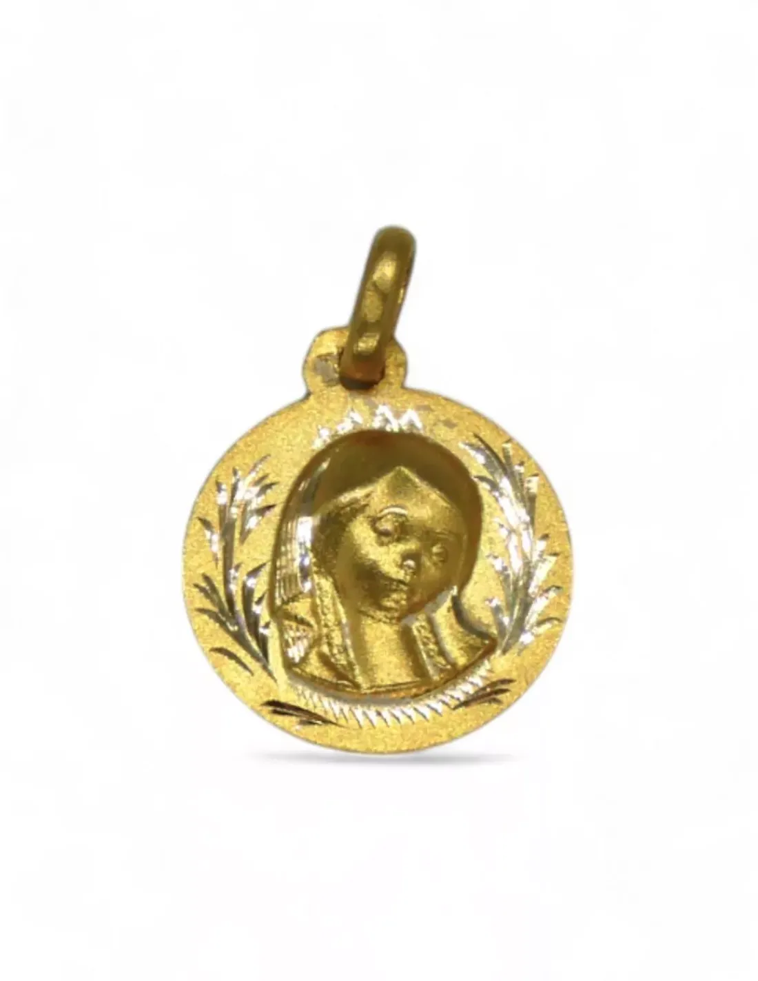 Outlet Colgante medalla Virgen niña labrada oro 18k Medalla De La Virgen | Colgante Con La Virgen