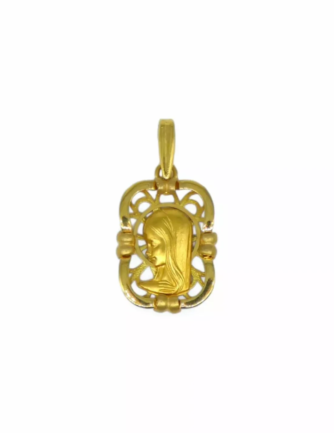 New Colgante medalla virgen niña oro 18k - 3,20cm Medalla De La Virgen