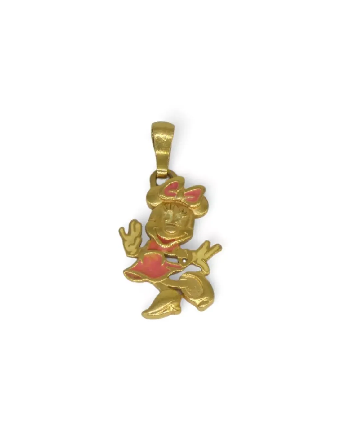 Discount Colgante MINNIE Mouse esmalte rosa oro 18k Medalla Para Bebé | Colgante Para Bebé Y Niños