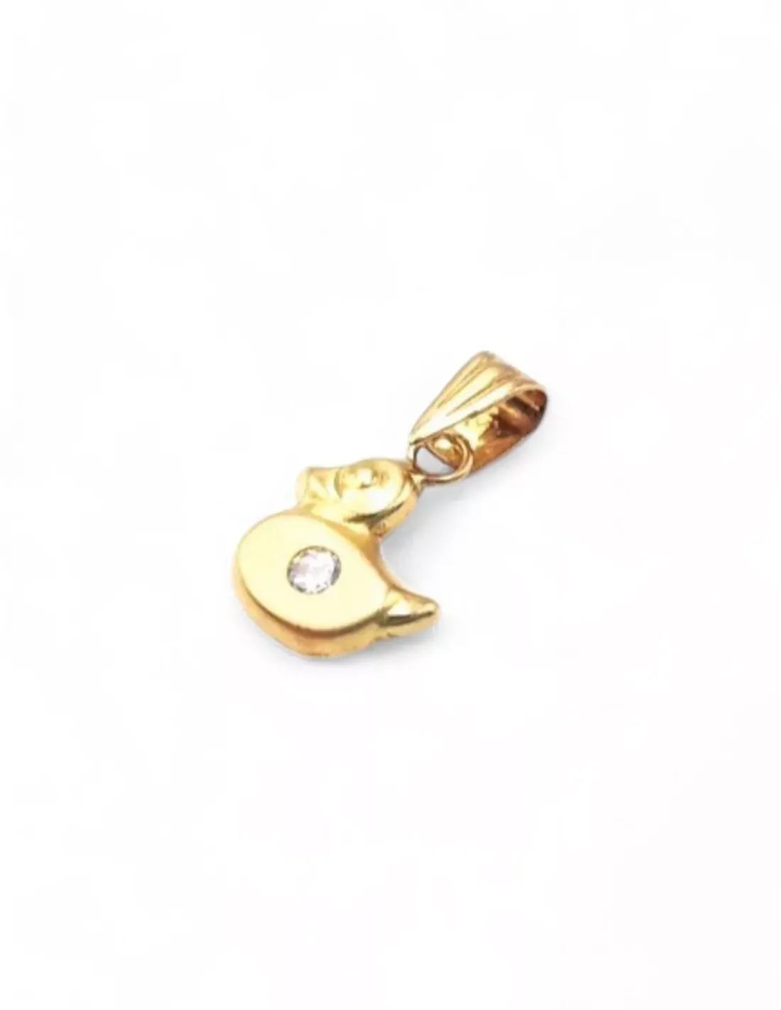 Clearance Colgante silueta pato circonita central oro 18k Colgante De Animales