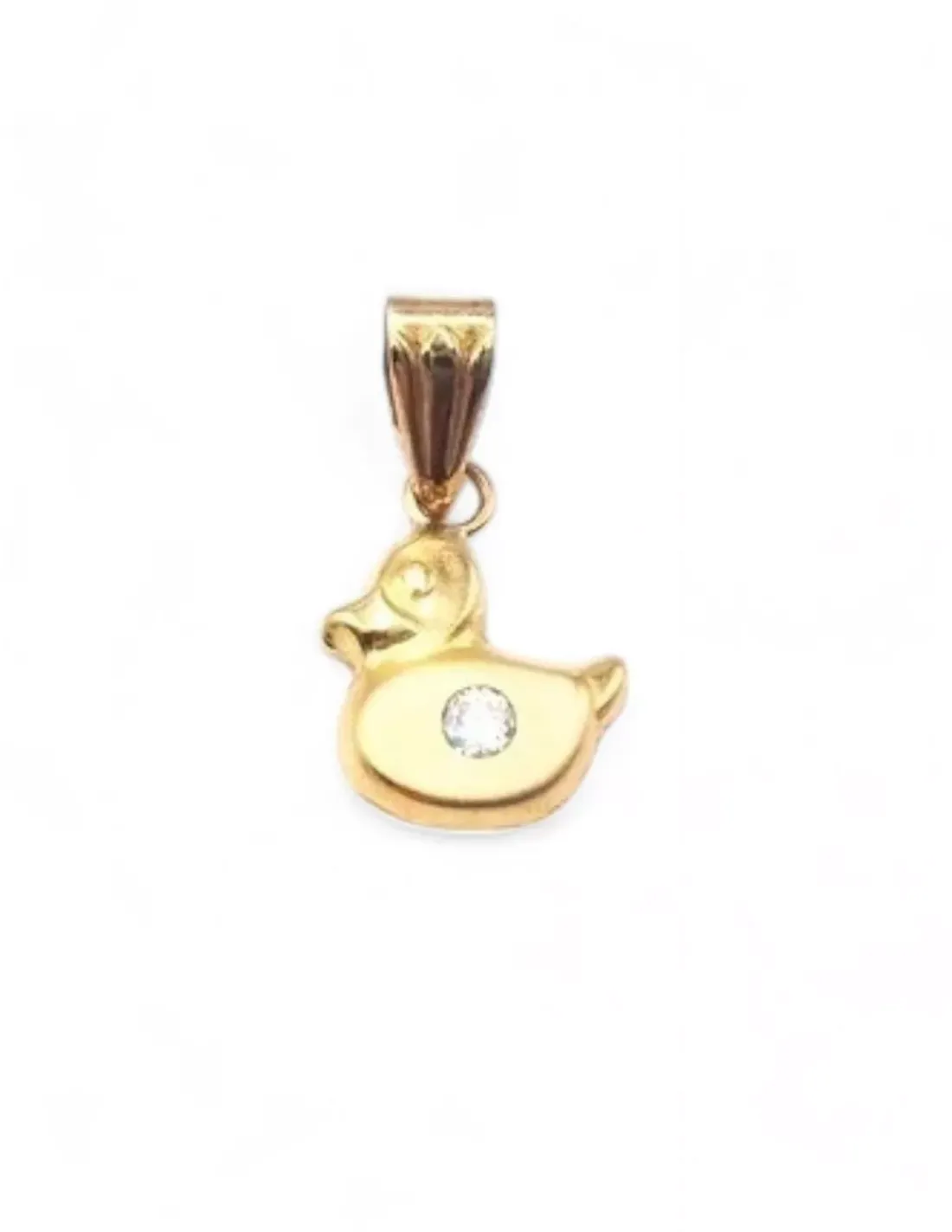 Clearance Colgante silueta pato circonita central oro 18k Colgante De Animales