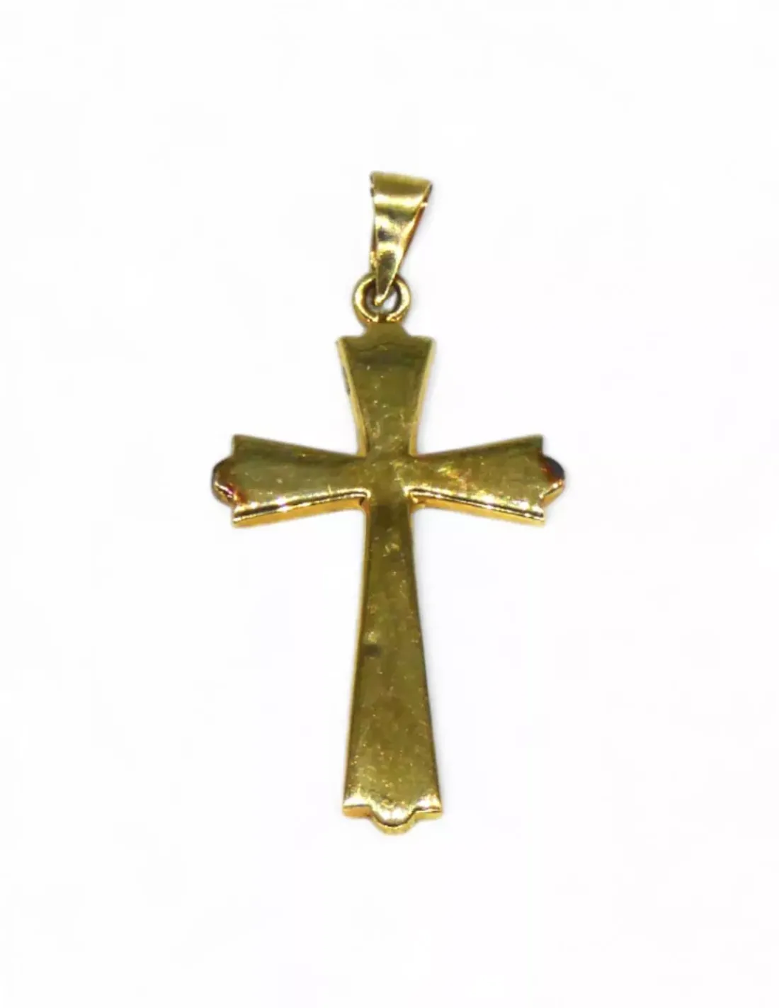 Clearance Cruz latina plana oro 18k Colgante De Cristo