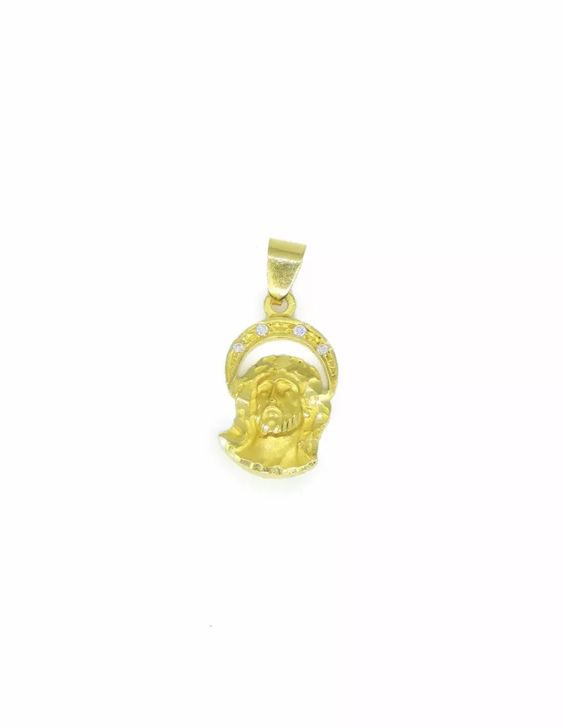 Store Dije cabeza cristo con circonitas oro 18k Medalla De Cristo | Colgante De Cristo