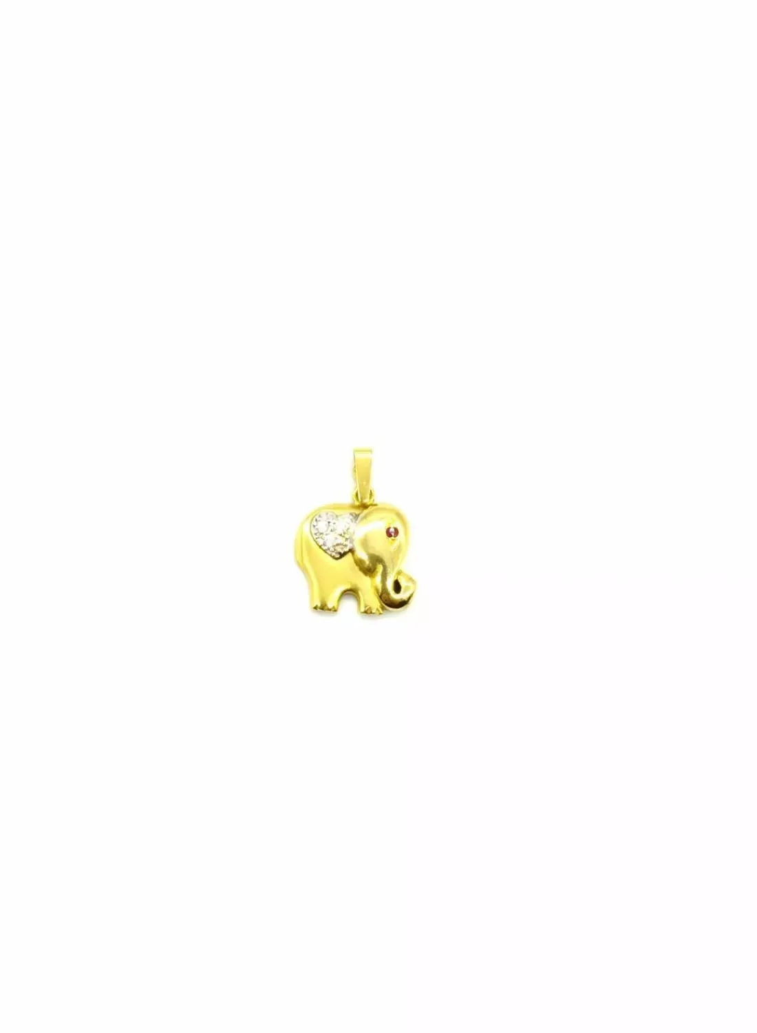 Store Dije elefante oro con circolitas blancas 18k - 2 cm Colgante Para Bebé Y Niños | Colgante De Animales