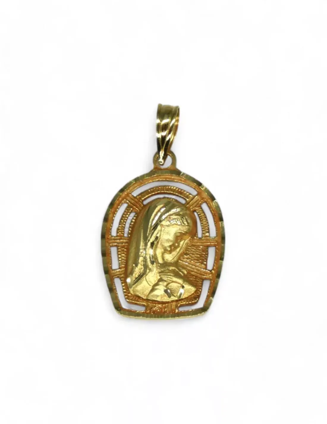 Cheap Dije niña religiosa oro 18k Medalla De La Virgen | Colgante Con La Virgen