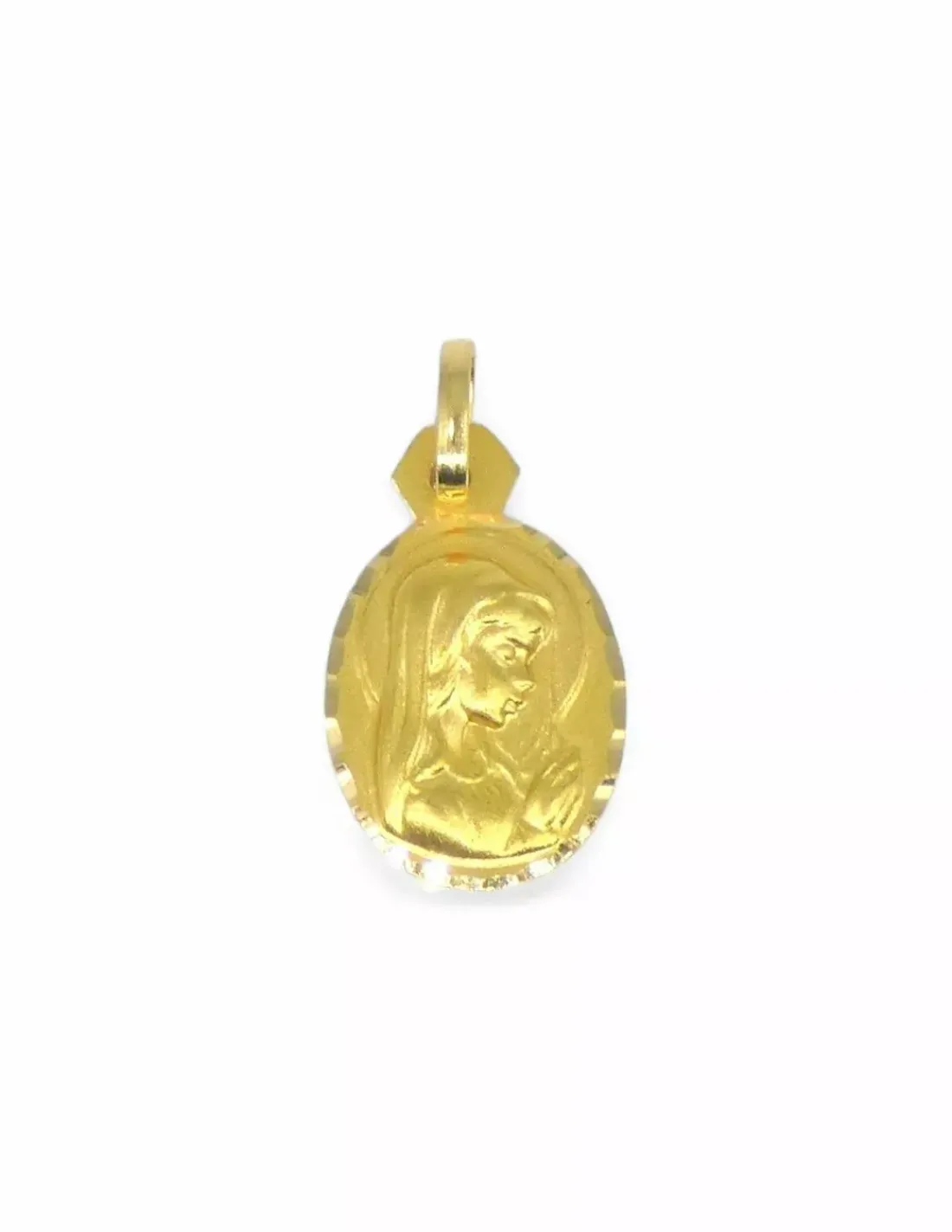 Outlet Dije ovalado niña oro 18k Medalla De La Virgen | Colgante Con La Virgen