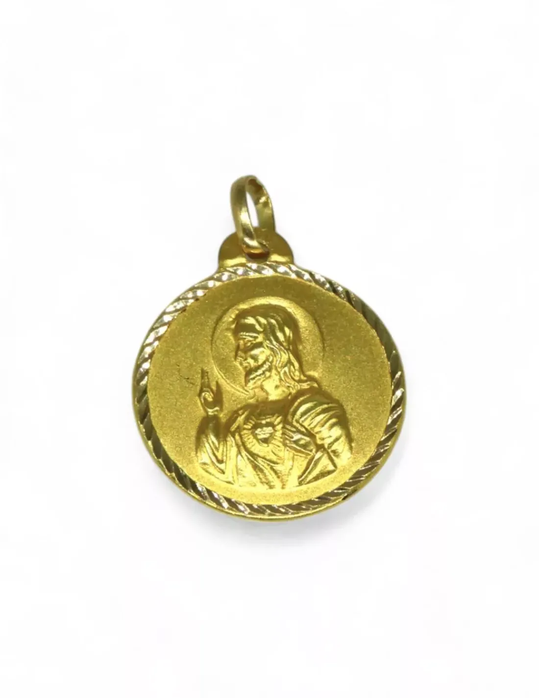 Store Escapulario Virgen del Carmen y Sagrado corazón de Jesús oro 18k - 2cm - 2,37gr Medalla De La Virgen | Medalla De Cristo