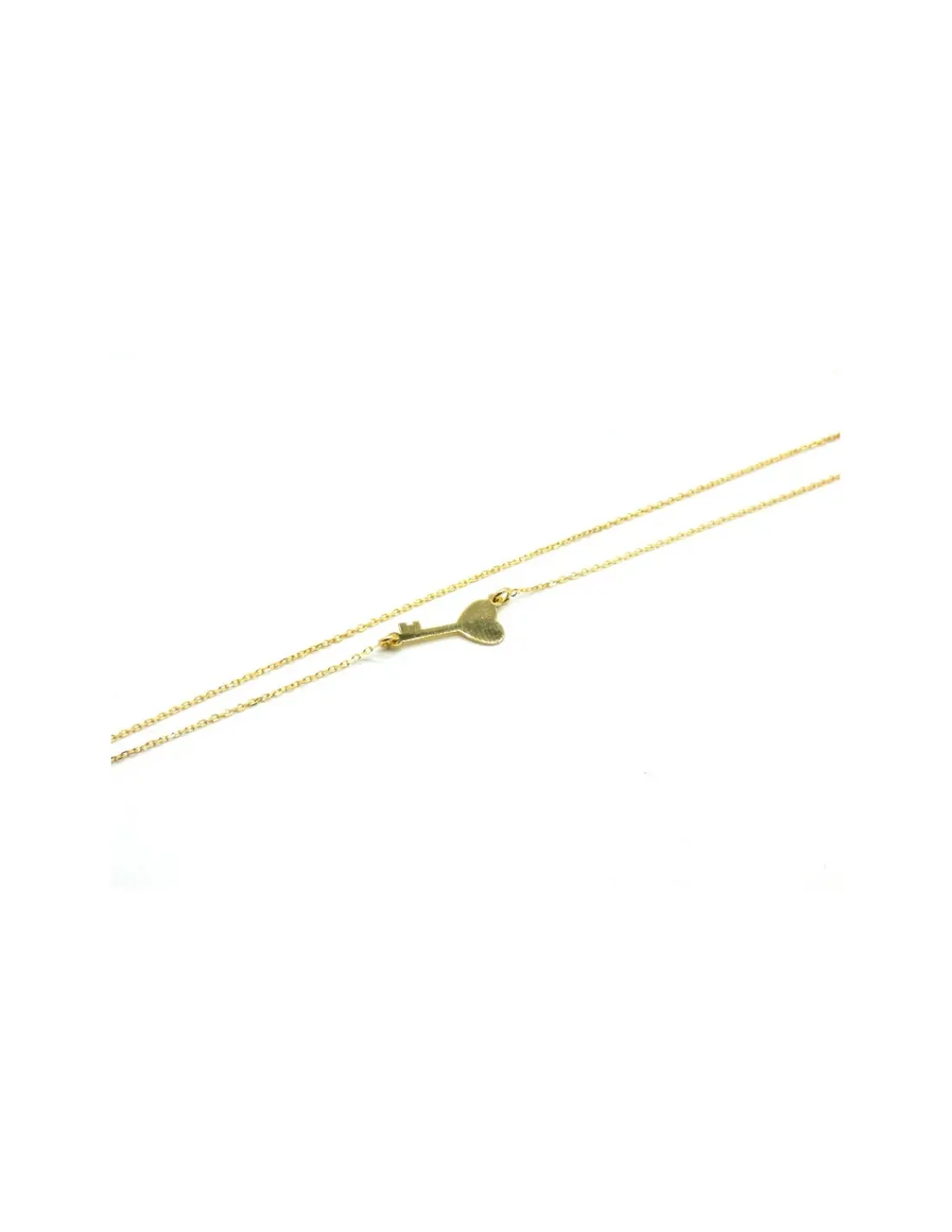 Hot Gargantilla colgante llave y corazón oro 18k - 42 cm Cadenas De Oro