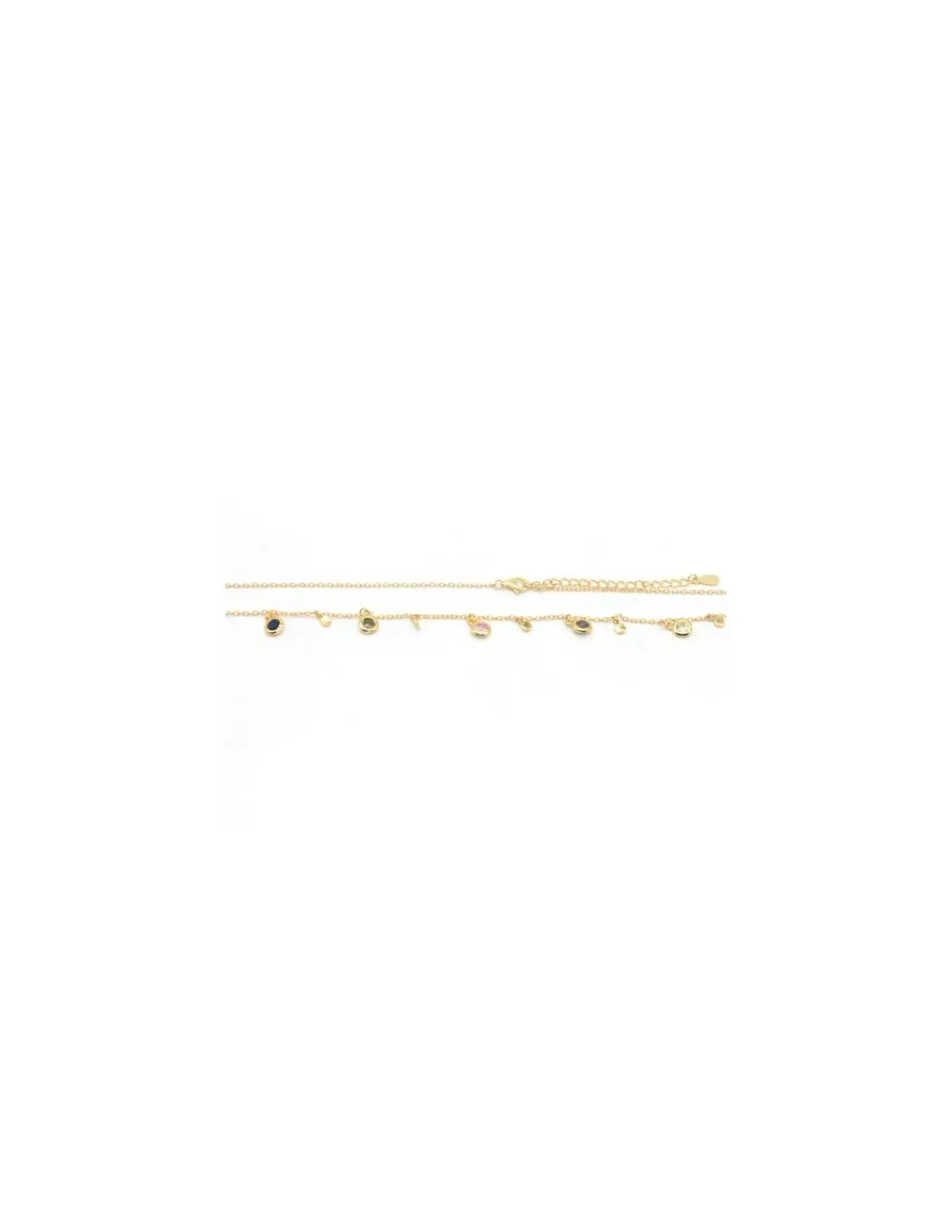 Fashion Gargantilla colgantes hojas y circonitas colores Plata 925 chapada en oro - 40 cm Gargantillas De Plata
