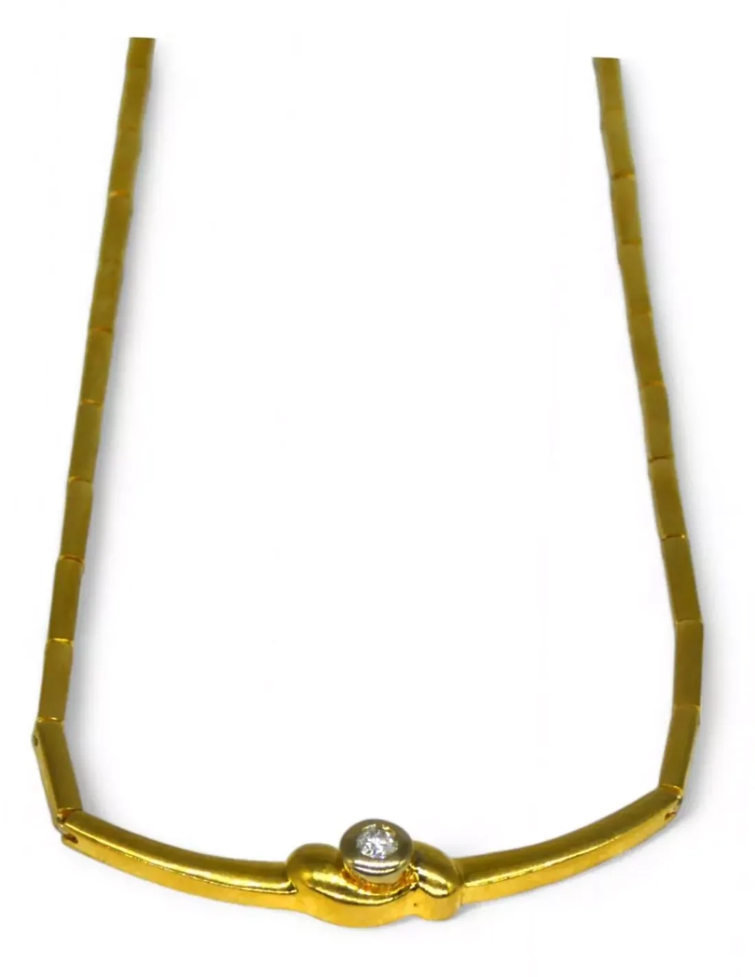 New Gargantilla con brillante chatón oro 18k - 36cm Cadenas Con Brillantes | Gargantillas De Oro