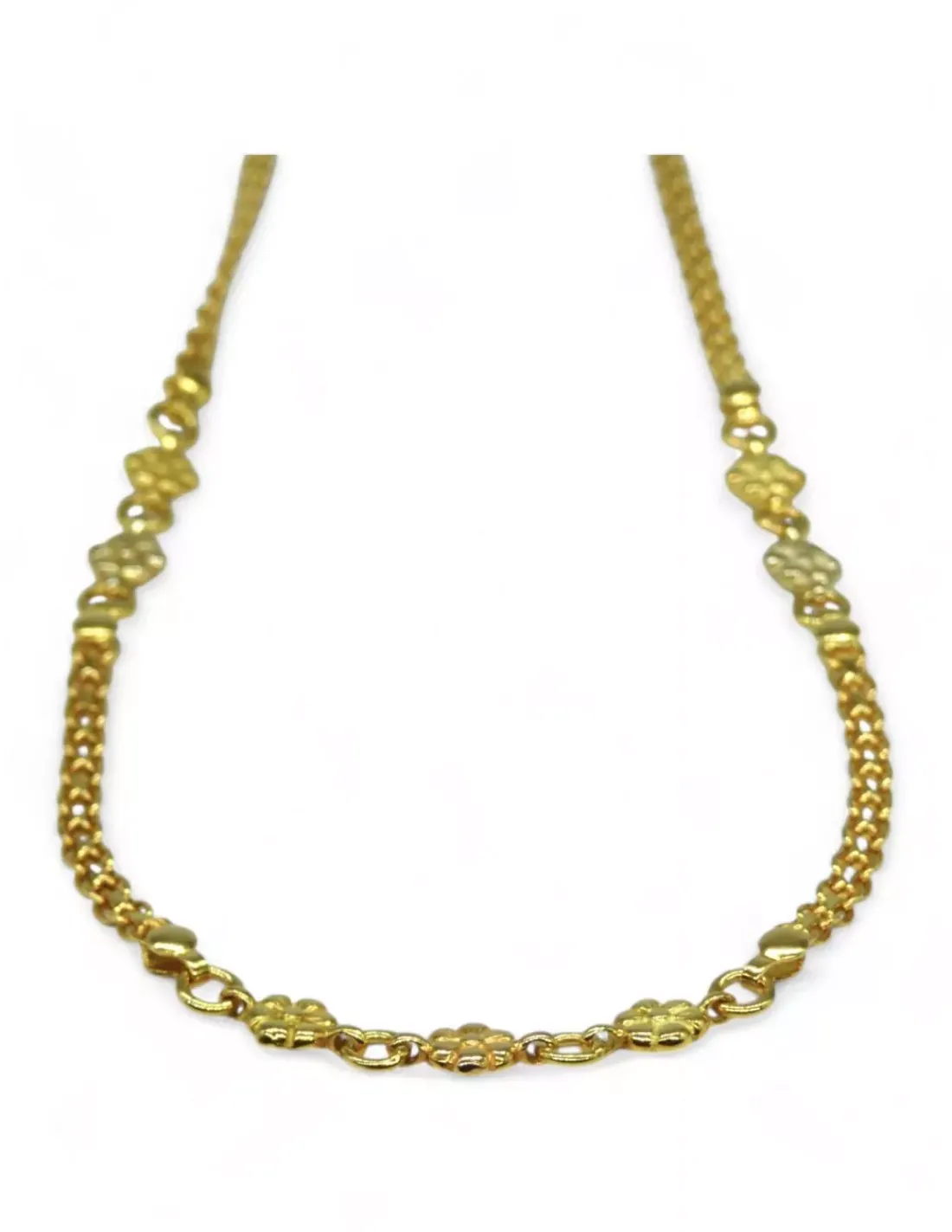 New Gargantilla flores oro 18k - 43cm Gargantillas De Oro