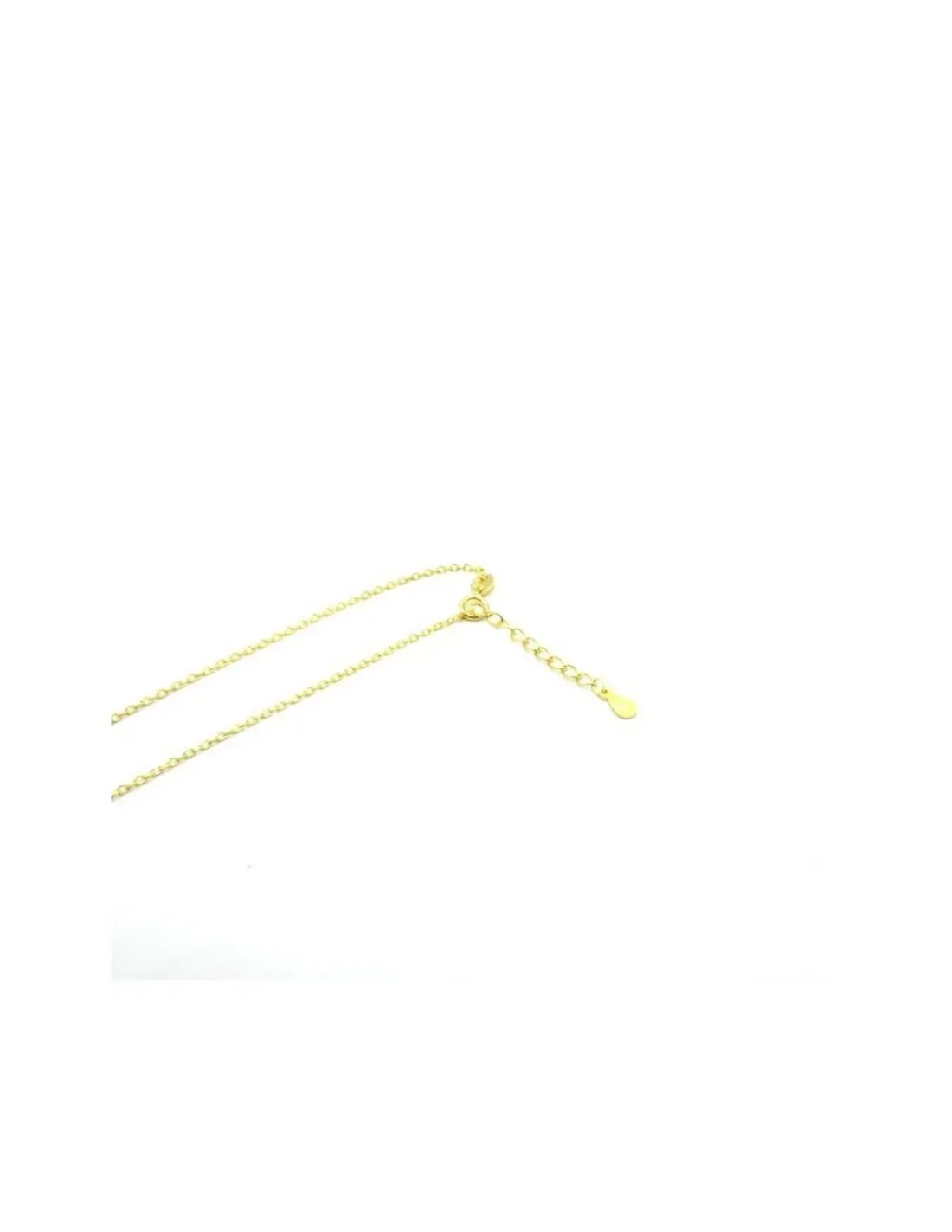 New Gargantilla plata chapada en oro con medias lunas y chatones - 38cm Gargantillas De Plata