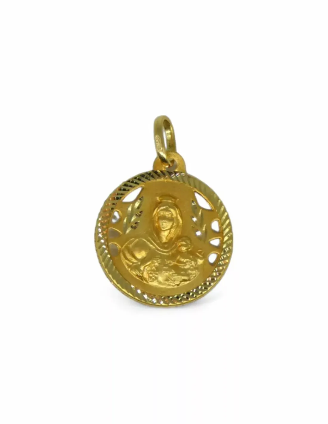 Sale Medalla escapulario Virgen de la Cabeza y Sagrado Corazón oro 18k - 1.3cm Medalla De La Virgen | Medalla De Cristo