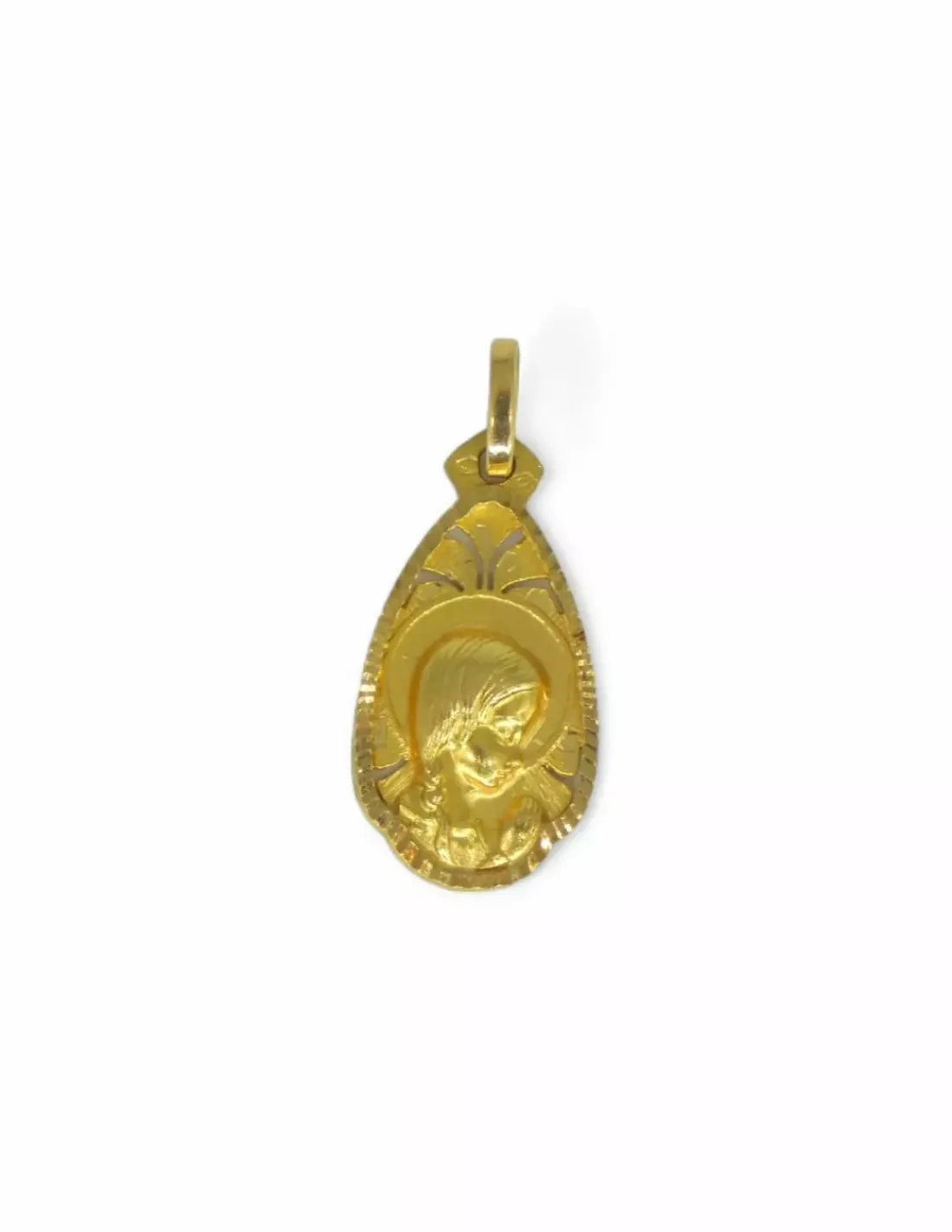 Online Medalla ovalada Virgen niña oro 18k Medalla De La Virgen