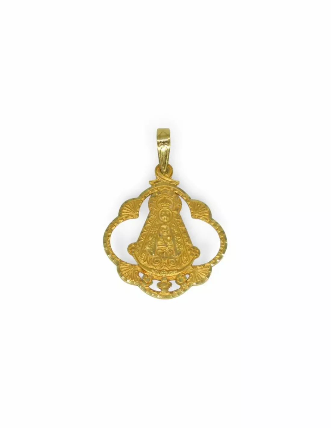 Cheap Medalla Virgen del Rocío calada oro 18k - 4cm Medalla De La Virgen | Colgante Con La Virgen