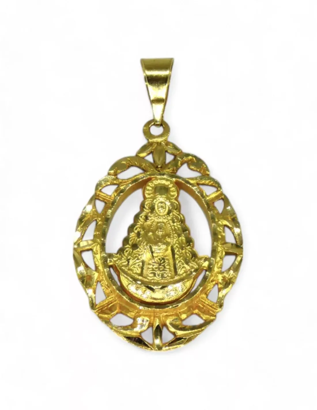 Fashion Medalla virgen del Rocío oro 18k Medalla De La Virgen | Medalla De Oro Grabado