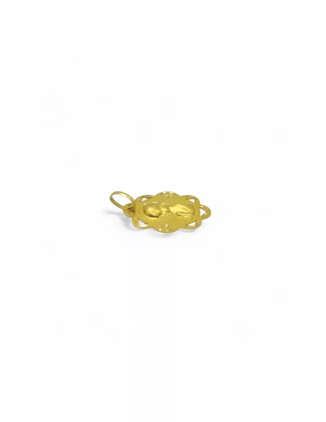 Clearance Medalla Virgen niña con bordes tallados oro 18k Colgante Para Bebé Y Niños