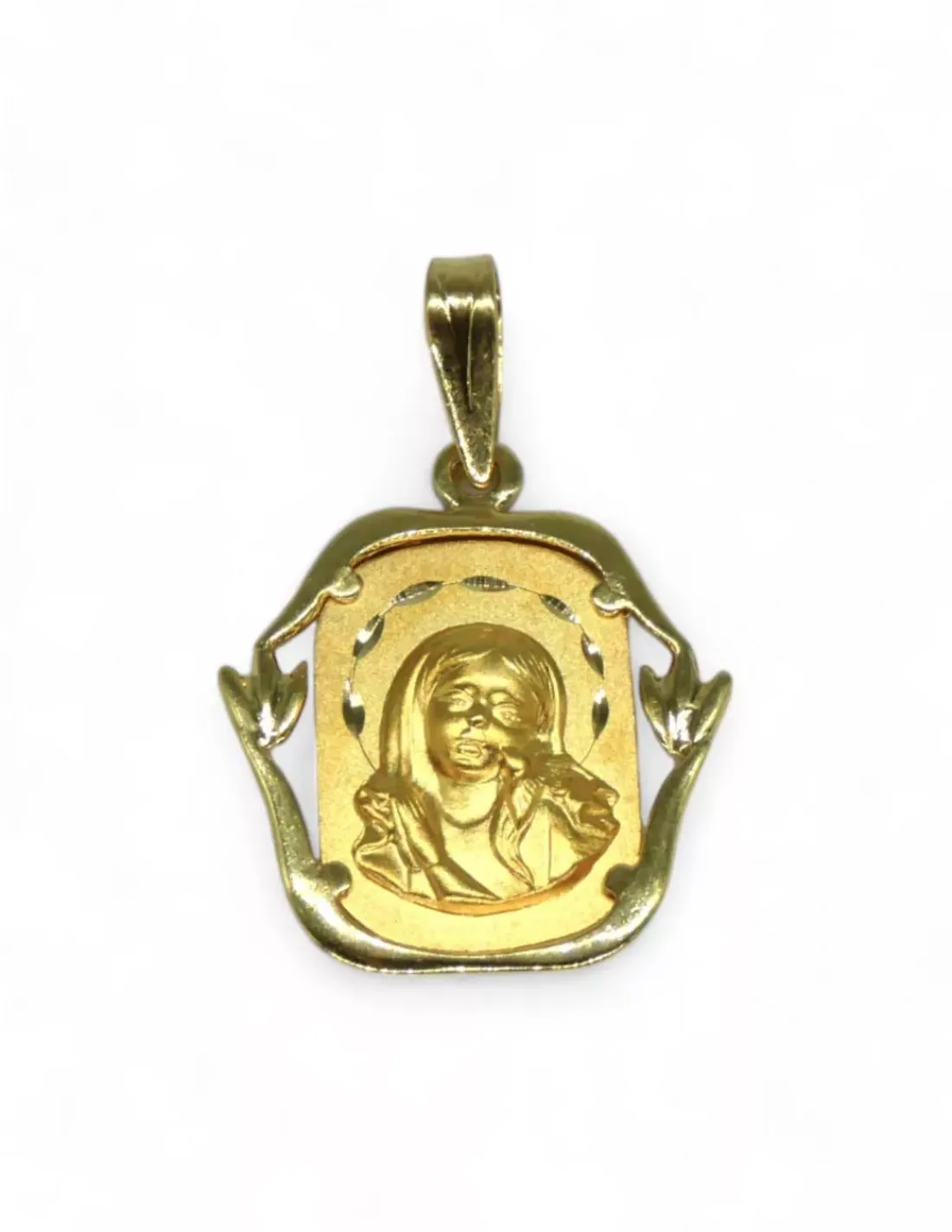 Cheap Medalla Virgen Niña oro 18k - 3cm Medalla De La Virgen | Colgante Con La Virgen