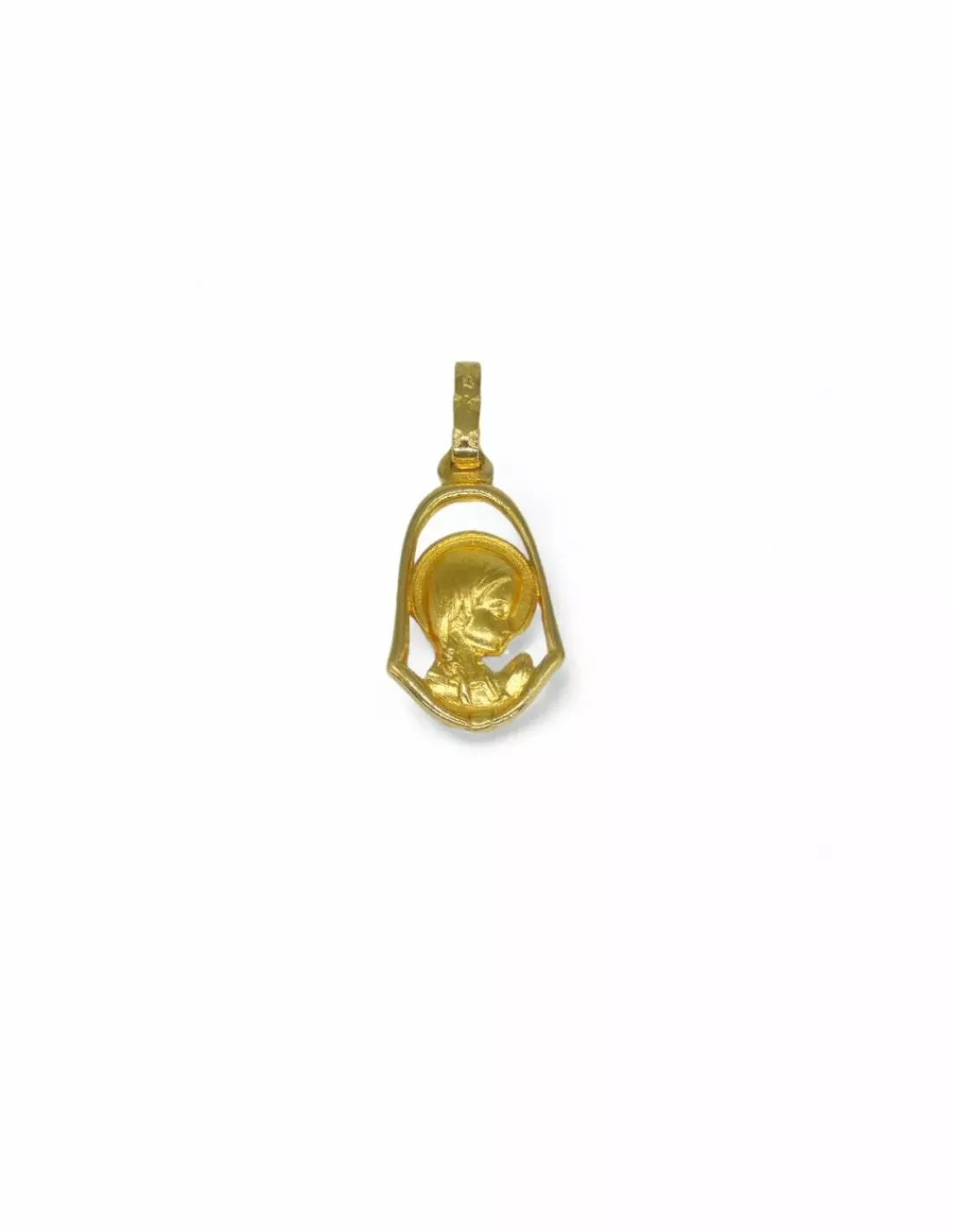 Shop Medalla Virgen niña rezando oro 18k - 2cm Medalla Para Bebé | Medalla De La Virgen