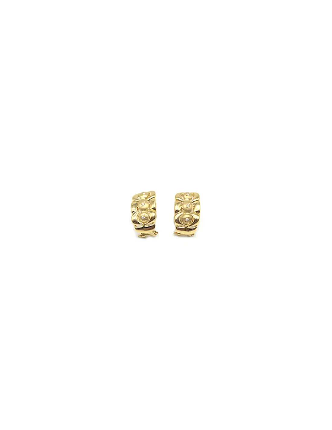 Discount Pendientes 3 bolas mate circonita oro 18k Pendientes De Oro